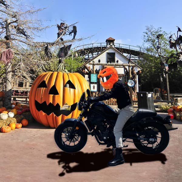 Motorcykelhjälmsöverdrag Halloween-pumpa One Size passar alla Nöjdhetsgaranti Orange förtjockad version Thickened version