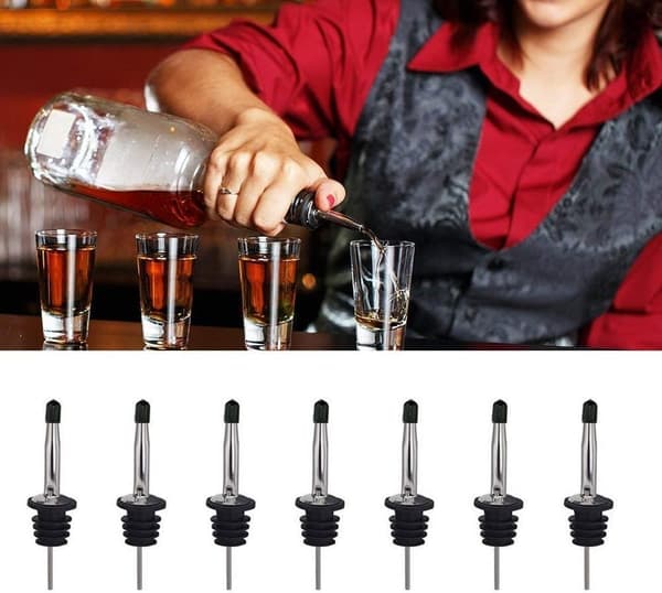 12-pack spritpipar i rostfritt stål - flaskpip och dammskydd för spritpipar