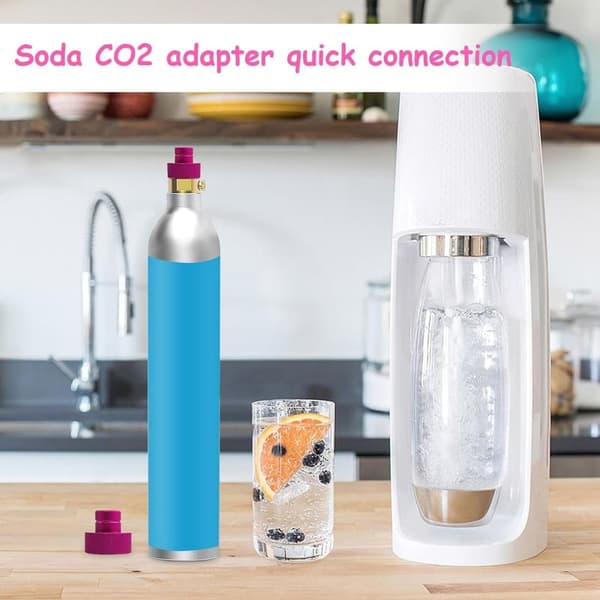 CO2-adapter CO2-sylinderadapter Profesjonell direkte erstatning hurtigkoblinger for Sodas Maker-tilbehør purple