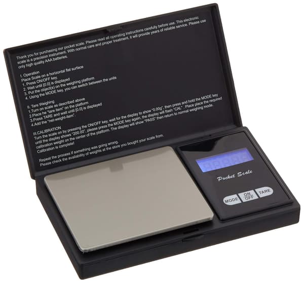 0,01g - 500g Fickstorlek elektronisk våg silvergrå