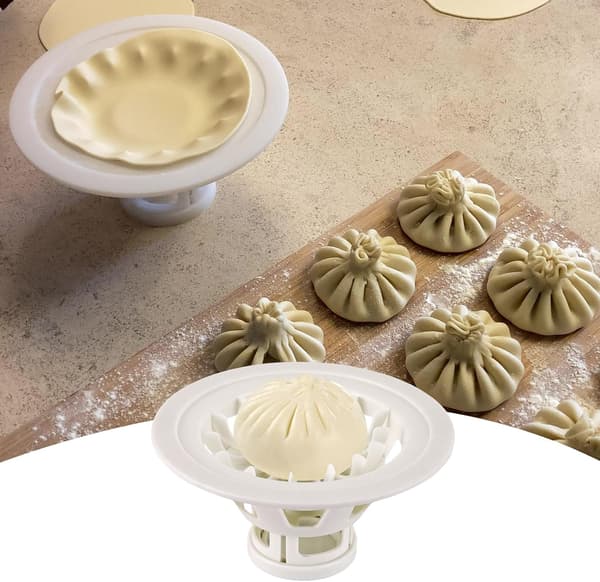 Baozi Maker 7.09\" Dumpling Momo Ravioli Maker Machine Instant Pastry Pie Steamer Bun Mold White