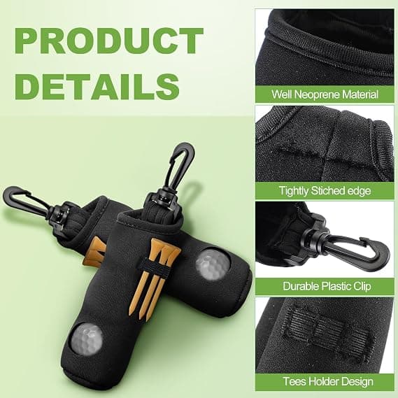 4 stykker golf tee holder golfbold bærepose boldholder nøglering bælteclips gaver tilbehør