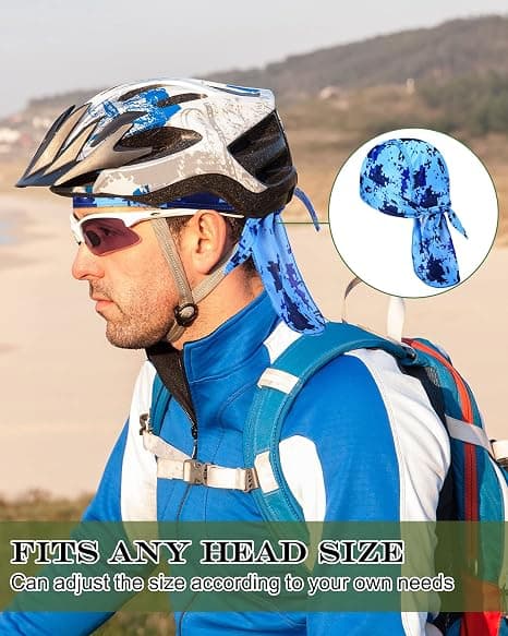 8-pack Do Rag Skull Caps för män Svettavvisande Doo Rags Kylande Hjälmfoder Cykel Motorcykel Bandana