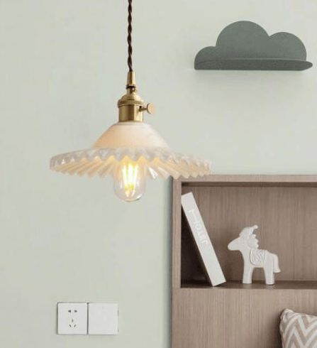 E27 Industriel Vintage Loftlampe Retro Glas Loftlampe Lampskærm (Hvid) white