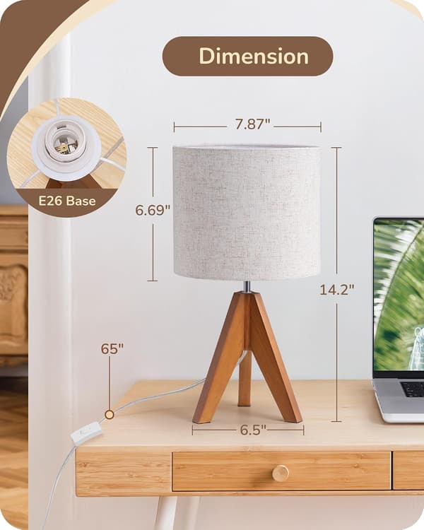 Stativbordslampa liten söt sänglampa 36 cm E26-sockel