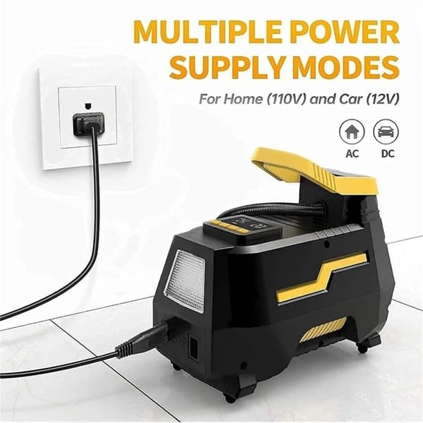 Däckpump Luftkompressor Bärbar Luftpump för 12V DC Bildäck med Digital Tryckmätare Pump med LED-ljus för Bil ATV och Cykel