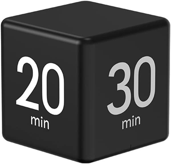 Roterande Pomodoro-timer 1-60 minuter förinställd LED-display justerbar volym kubtimer för arbete och studier