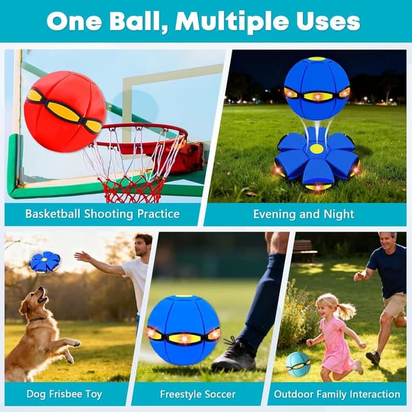 Magic BallMagic Meta BallMagics Bouncing BallsDual Form Freely SwitchableMagics Bouncing Balls with 6 LightParent-Child Interactive Suitable(Blue