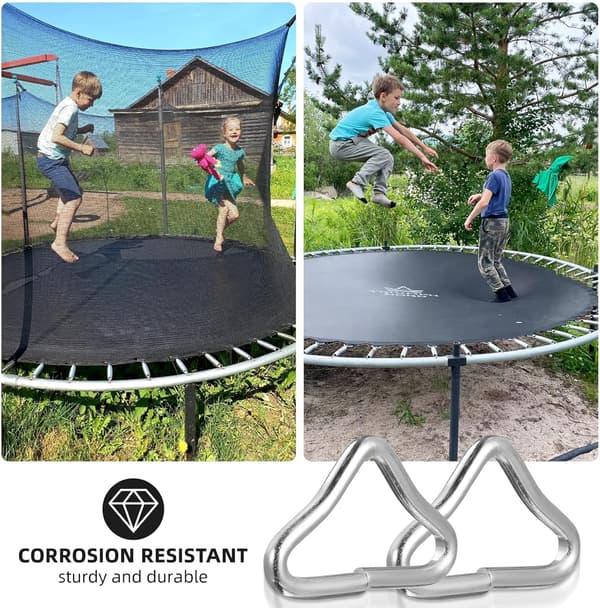 30 st triangulära ringar V-ring för trampolindelar galvaniserade och korrosionsbeständiga stålreservdelar för hoppmatta och trampolinnät