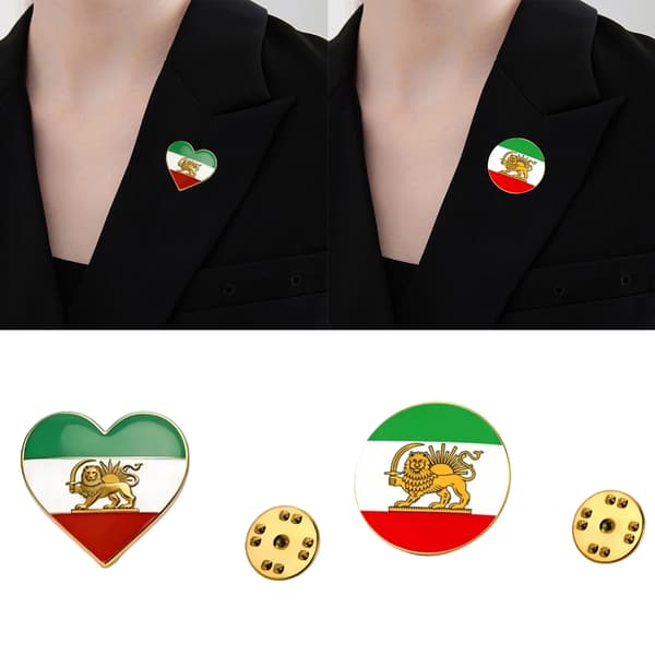 Unikt Iran Design Rustfrit Stål Reversnål Broche Dekorativ Del Sølv silver map four