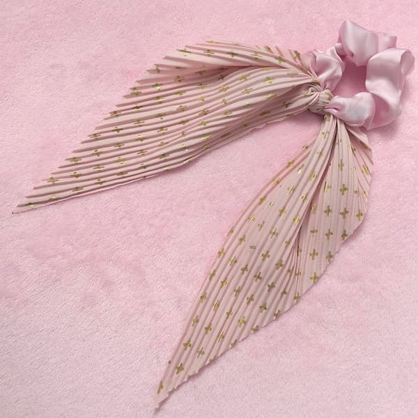 Hårbånd i silkesateng og chiffon med lang sløyfe for kvinner