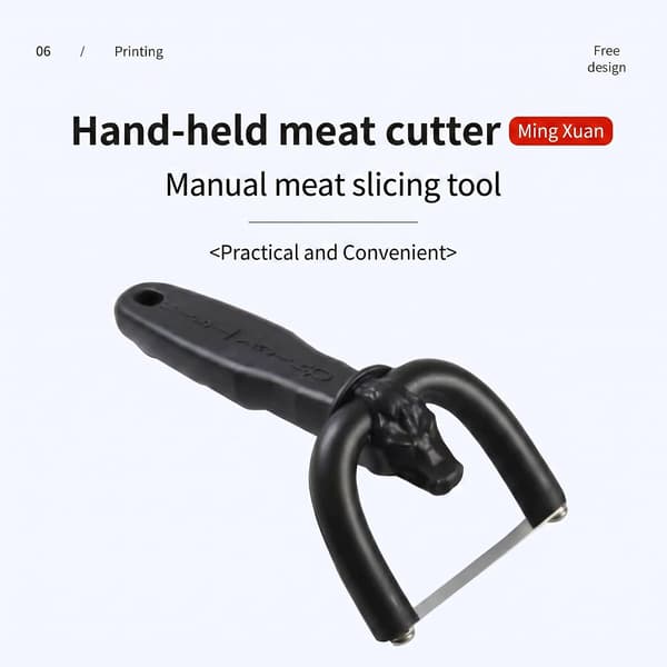 Fettrimmer for biff og svinekjøtt, håndholdt med ergonomisk håndtak, blad i rustfritt stål