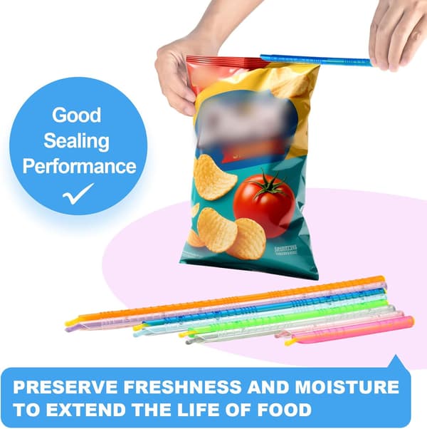 Matforseglingspinner Poseklemmer 16 Stk Gjenbrukbare Poseforseglingspinner Brukt Til Forsegling Av Diverse Forseglbare Snacks Kornmat Plastposeforseglere
