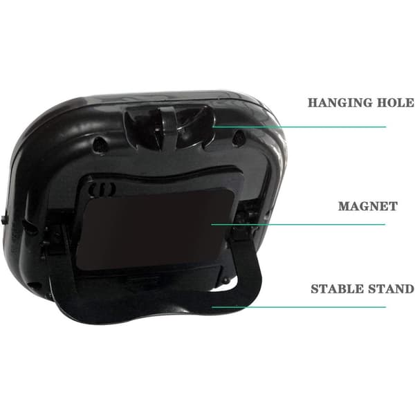 Klasseværelses-timere til lærere og børn, stor magnetisk digital timer, 2-pak Black
