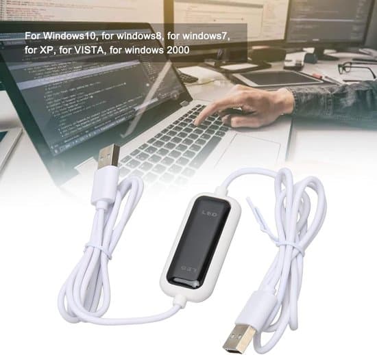USB-dataoverføringskabel - Plug-and-Play PC-overføringskabel - Rask overføring mellom Windows-PC-er - 1 enhet - Svart (hjemmebruk)
