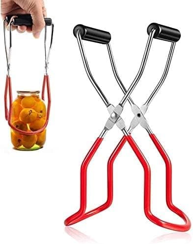 Dåseåbner/flaskeåbner lavet af rustfrit stål med et skridsikkert gummihåndtag.