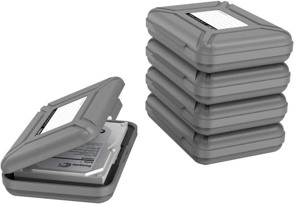Externt hårddiskfodral för 3,5 tums HDD/SSD 5-pack bärbar hårddiskbärande skyddsförvaringslåda antistatisk och stötsäker -PHX5S 5pcs