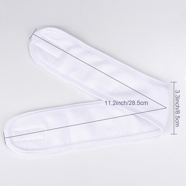 Spa ansiktshodebånd Hodeinnpakning Frottéhodebånd 4 stk. Elastisk håndkle for bad, sminke og sport (hvit) White