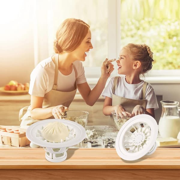 Baozi Maker 7.09\" Dumpling Momo Ravioli Maker Machine Instant Pastry Pie Steamer Bun Mold White
