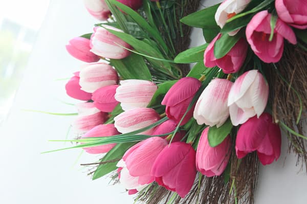 Tulipan krans - Sommer silke blomsterkrans - Rosa