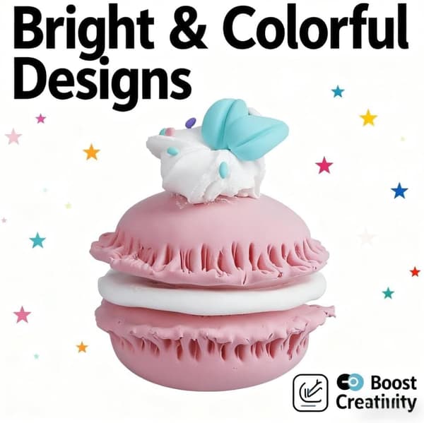 Lufttorkande lersats för barn 12 minidessertpyssel Giftfri DIY-present
