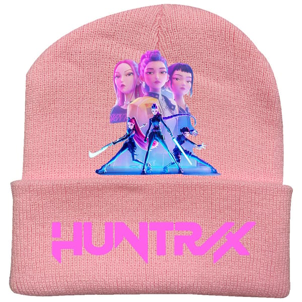 KPOP DEMON HUNTER stickad mössa lockig ullmössa tryckt beanie utomhus kall mössa vuxen Vit - 4 White - 4 One size