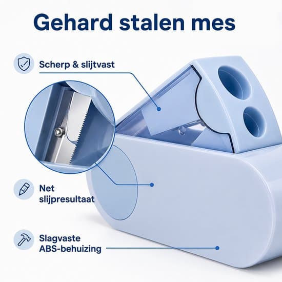 Blyantspidsere med beholder - 4 stk. - 2 spidsehuller