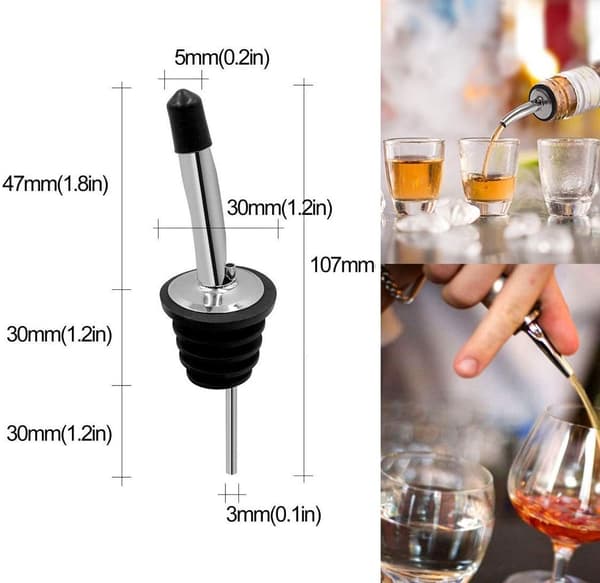 12-pack spritpipar i rostfritt stål - flaskpip och dammskydd för spritpipar