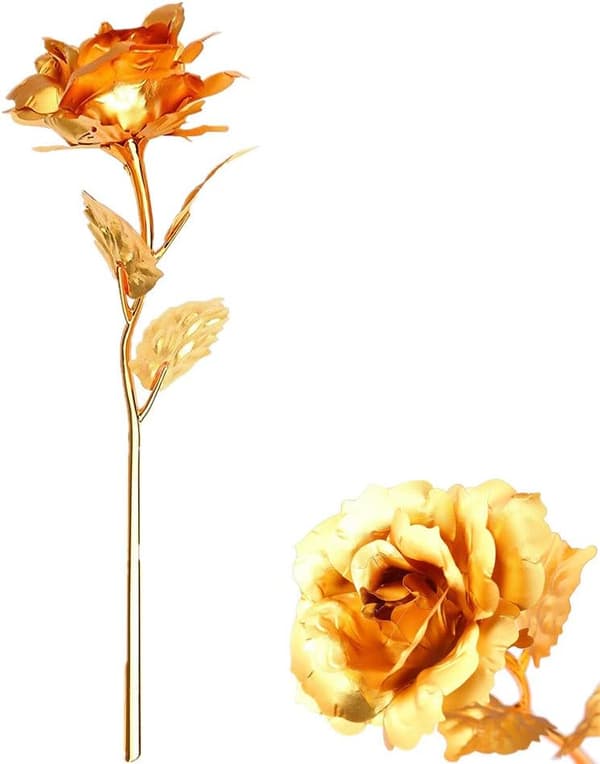 Kreativ imiterad guldrosblomma guldpläterad finish utsökt presentförpackning – perfekt för julklappar.