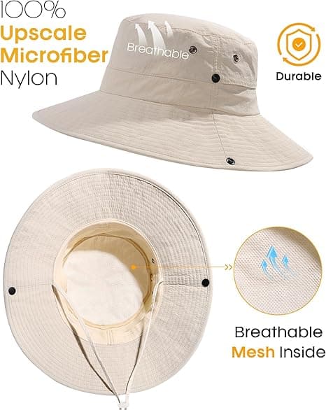 Solhatte til kvinder Hestehale UV-beskyttelse Strand Sommerhat Bred Skygge Pakbar Cowboyhat