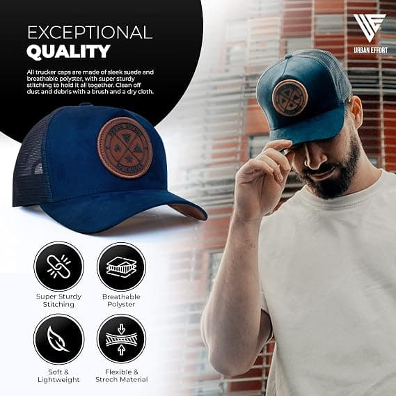 Tucker-kepsar för män - Mesh-keps för kvinnor Baseballhatt 5-panel - Utmärkt baseball snapback-stängning Mörkblå Dark blue