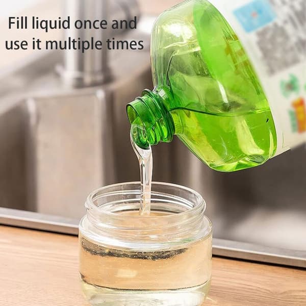 Bänkdiskmedelsdispenser Box Glas Svamphållare Behållare med Pump Handpress Köksvask Diskmedelsdispenser