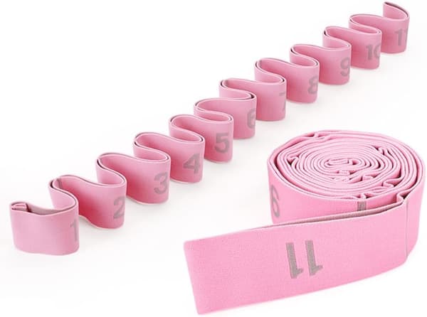 11Loops Stretchband Yoga Pilates Balett Fysioterapi Stretchingrem för Flexibilitet Bensträckningsövning Hållbar Stretchingutrustning