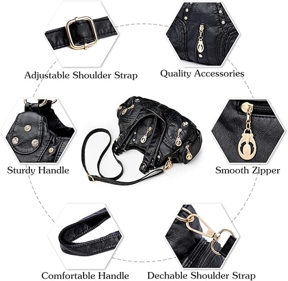 Damhandväskor fashionabla axelväskor hobo-väskor mjuka PU-läder crossbody-väskor damhandväskor