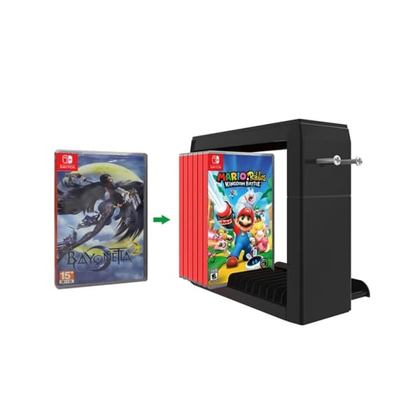 Spillkonsoll Gamepad Oppbevaringstårn Stativ for Nintendo Switch OLED Svart Black