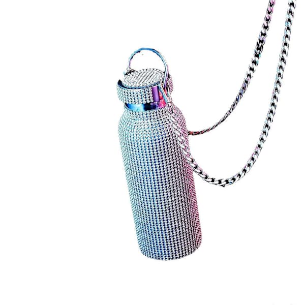 Diamantvattenflaska Bling Rhinestone Rostfritt Stål Termos 100% Ny Regnbåge rainbow