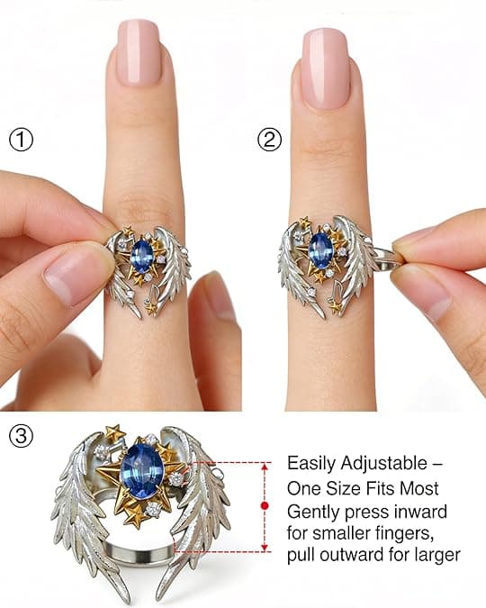 Unisex Kærlighedsring - Justerbare Englevinge Smykkeringe Perfekt til Par Venner & Gaver