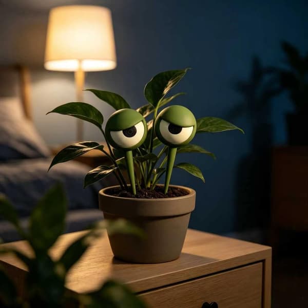 Planteøjne Sjovt Gnavent Tilbehør til urtepotter til stueplanter (Grøn)