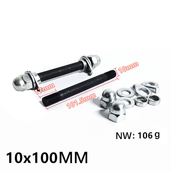 8-tums elscooter framhjulsaxel diameter 10x100MM