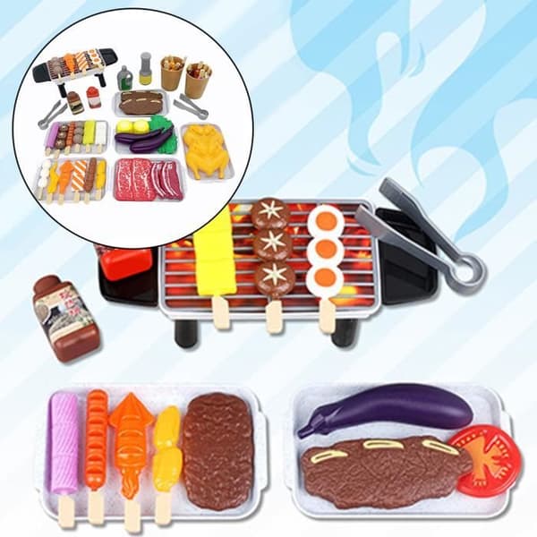 BBQ-lekset – Leksaksmat och grill – 55-delat grill- och köksredskapsset