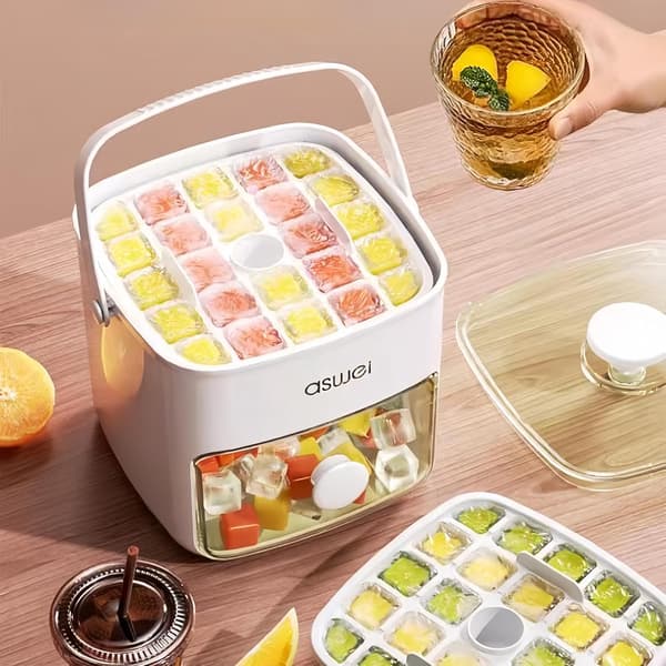 Premium isbitsform - Ismaskin för drycker, whiskey, öl, cocktails, kaffe med transparent förseglingslock