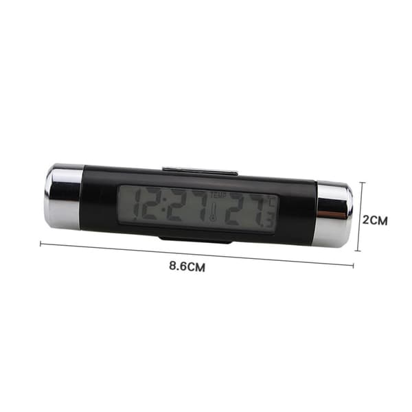 Bilur Termometer 2 i 1 LED Display med Baggrundsbelysning Bilinstrumentbræt Temperaturmåler til Køretøjer Nem Installation