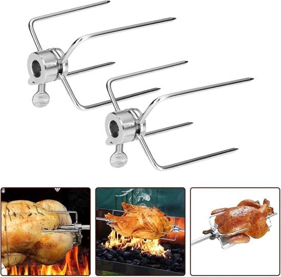 Sett med 2 grillgafler i rustfritt stål med låseskrue