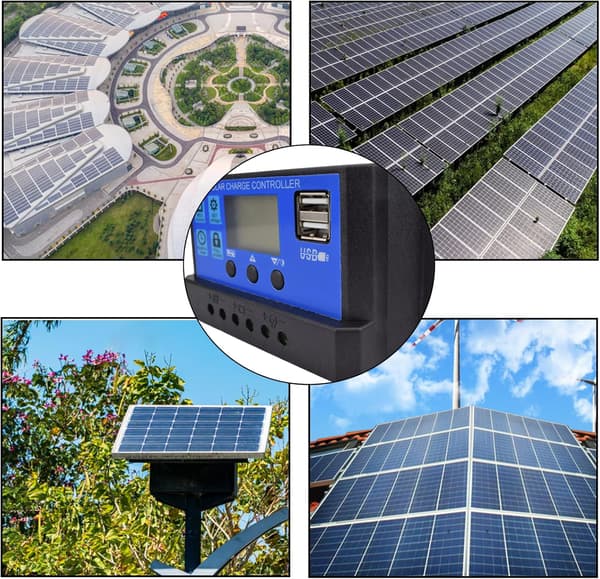 Solar Charge Controller PWM30A 12V/24V Solpanel Regulator