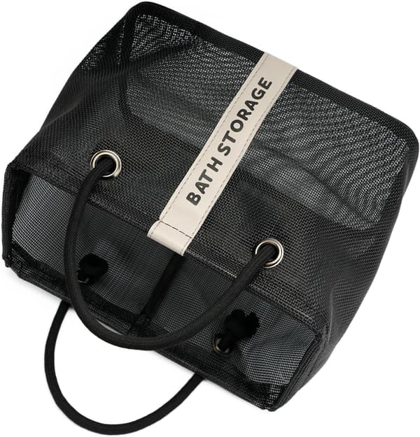 Badoppbevaring Dusjkurv Organizer for Baderom, Studenthybel, Leir, Treningsstudio (Liten Svart)