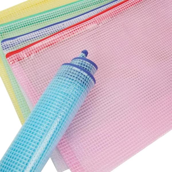 12-pack A5 PVC-dokumentväskor med dragkedja, genomskinliga dokumentväskor för dokumentförvaring, kontorsmaterial