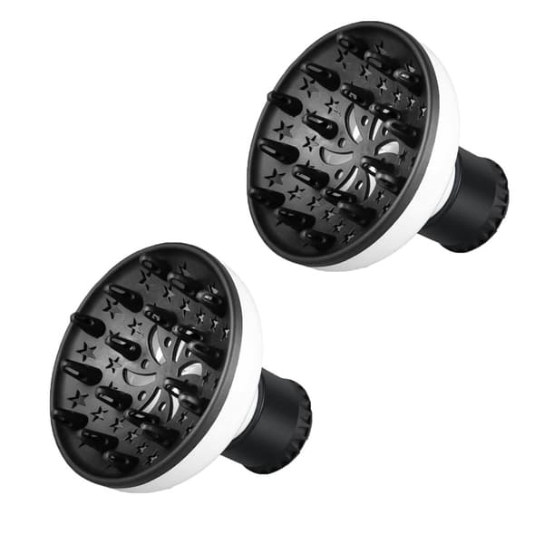 Universal hårdiffuser, der kan tilpasses hårtørrer-tilbehør til føntørrer-dyser fra 3,8-6 cm i diameter white