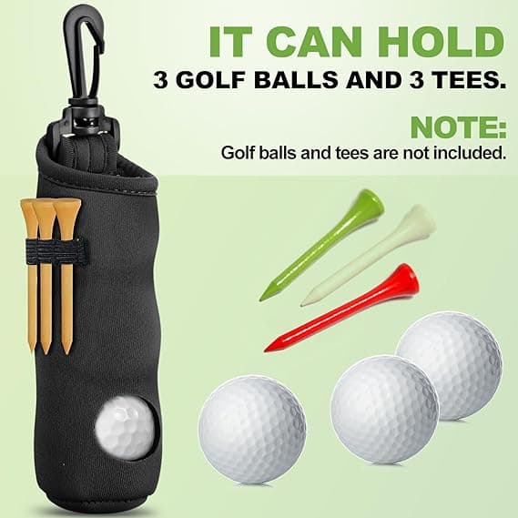 4 stykker golf tee holder golfbold bærepose boldholder nøglering bælteclips gaver tilbehør