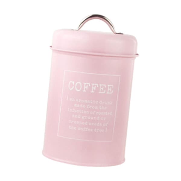 Kaffebeholder Slikkrukke Chokoladekrukke Tørfoder Lufttæt Låg 1,2l Snacks Slik Organizer Køkkenbeholder Til Skabshylde Lyserød Light pink