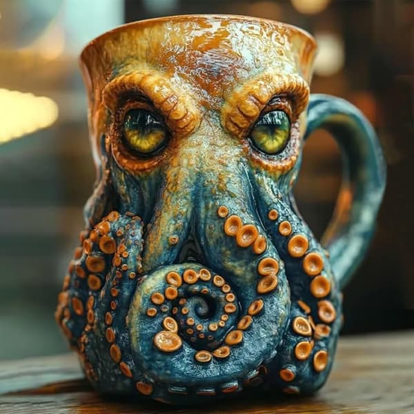 Pirate Bläckfisk Ölsejdel 3D Bläckfisk Design Ölsejdel Samlarobjekt Present Dryckesartiklar för Män